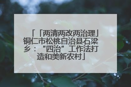 「两清两改两治理」铜仁市松桃自治县石梁乡：“四治”工作法打造和美新农村