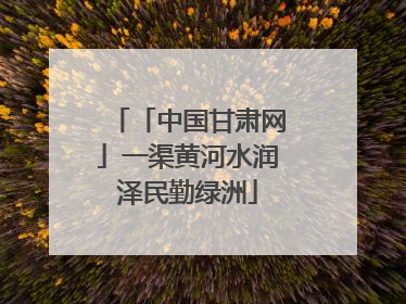 「中国甘肃网」一渠黄河水润泽民勤绿洲