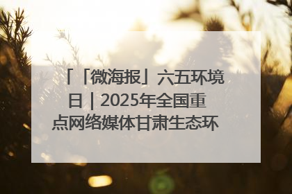「微海报」六五环境日｜2025年全国重点网络媒体甘肃生态环保行走进凉州区