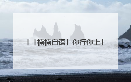 「楠楠自语」你行你上