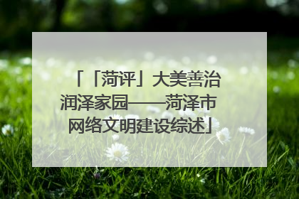「菏评」大美善治润泽家园——菏泽市网络文明建设综述
