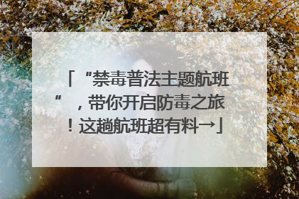 “禁毒普法主题航班”，带你开启防毒之旅！这趟航班超有料→