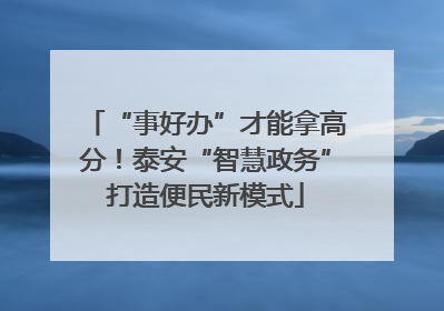 “事好办”才能拿高分！泰安“智慧政务”打造便民新模式