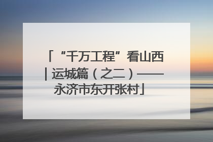 “千万工程”看山西｜运城篇（之二）——永济市东开张村