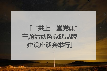 “共上一堂党课”主题活动暨党建品牌建设座谈会举行
