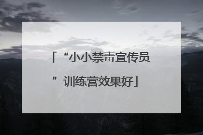 “小小禁毒宣传员”训练营效果好