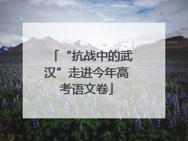 “抗战中的武汉”走进今年高考语文卷
