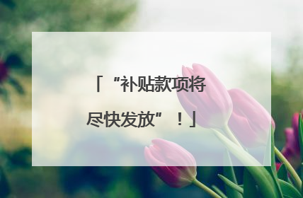 “补贴款项将尽快发放”！
