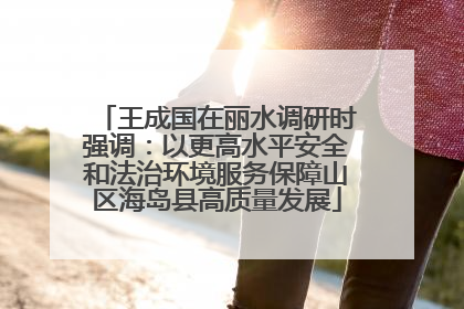 王成国在丽水调研时强调：以更高水平安全和法治环境服务保障山区海岛县高质量发展