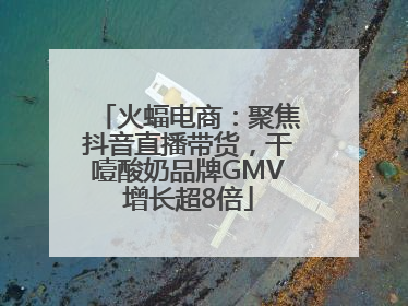 火蝠电商：聚焦抖音直播带货，干噎酸奶品牌GMV增长超8倍