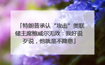 特朗普承认“攻击”美联储主席鲍威尔无效：我好说歹说，他就是不降息