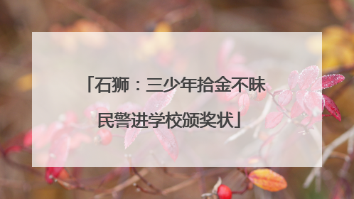 石狮：三少年拾金不昧 民警进学校颁奖状