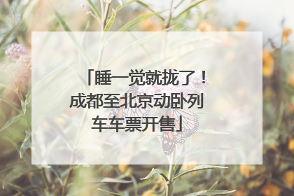 睡一觉就拢了！成都至北京动卧列车车票开售
