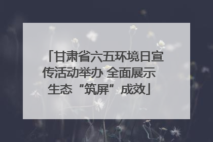 甘肃省六五环境日宣传活动举办 全面展示生态“筑屏”成效