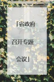 省政府召开专题会议