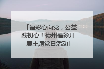 福彩心向党，公益践初心！德州福彩开展主题党日活动