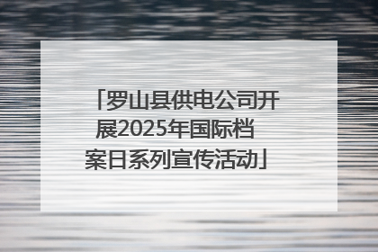 罗山县供电公司开展2025年国际档案日系列宣传活动