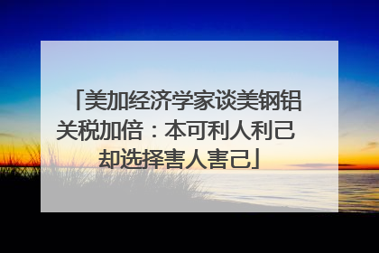 美加经济学家谈美钢铝关税加倍：本可利人利己 却选择害人害己