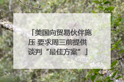 美国向贸易伙伴施压 要求周三前提供谈判“最佳方案”