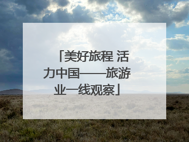 美好旅程 活力中国——旅游业一线观察