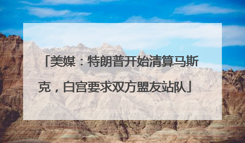 美媒：特朗普开始清算马斯克，白宫要求双方盟友站队