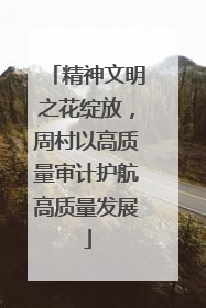 精神文明之花绽放，周村以高质量审计护航高质量发展