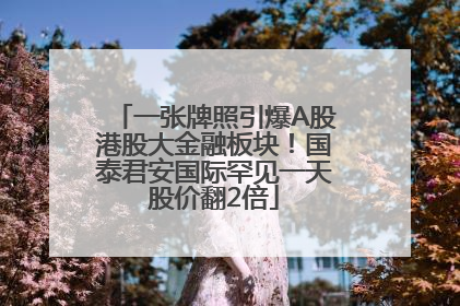 一张牌照引爆A股港股大金融板块！国泰君安国际罕见一天股价翻2倍