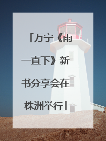 万宁《雨一直下》新书分享会在株洲举行