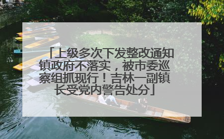 上级多次下发整改通知镇政府不落实，被市委巡察组抓现行！吉林一副镇长受党内警告处分