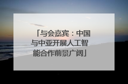 与会嘉宾：中国与中亚开展人工智能合作前景广阔