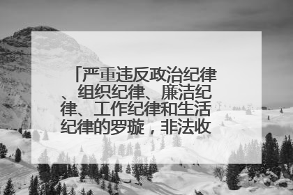 严重违反政治纪律、组织纪律、廉洁纪律、工作纪律和生活纪律的罗璇，非法收受他人巨额财物