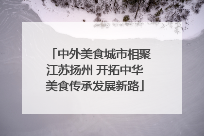 中外美食城市相聚江苏扬州 开拓中华美食传承发展新路