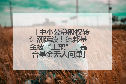中小公募股权转让潮延续！德邦基金被“上架”，嘉合基金无人问津