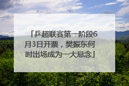 乒超联赛第一阶段6月3日开票，樊振东何时出场成为一大悬念