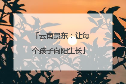 云南景东：让每个孩子向阳生长