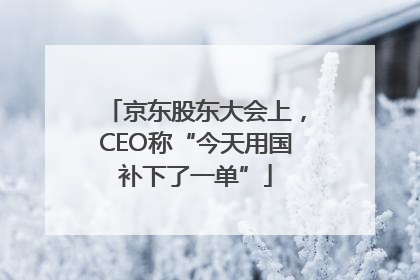京东股东大会上，CEO称“今天用国补下了一单”