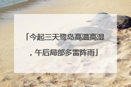 今起三天鹭岛高温高湿，午后局部多雷阵雨