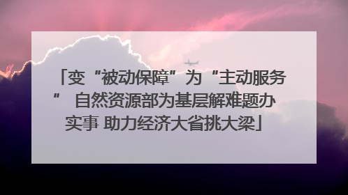 变“被动保障”为“主动服务” 自然资源部为基层解难题办实事 助力经济大省挑大梁