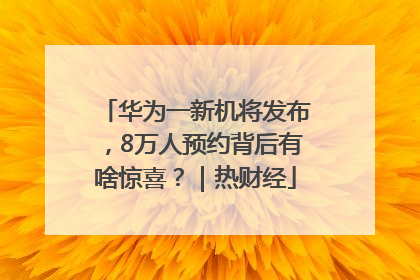 华为一新机将发布，8万人预约背后有啥惊喜？｜热财经