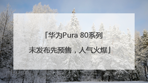华为Pura 80系列未发布先预售，人气火爆
