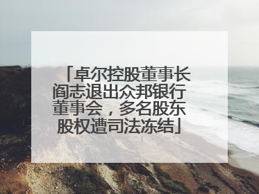 卓尔控股董事长阎志退出众邦银行董事会，多名股东股权遭司法冻结