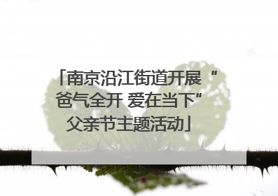 南京沿江街道开展“爸气全开 爱在当下”父亲节主题活动