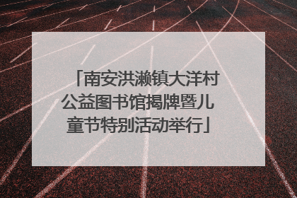 南安洪濑镇大洋村公益图书馆揭牌暨儿童节特别活动举行