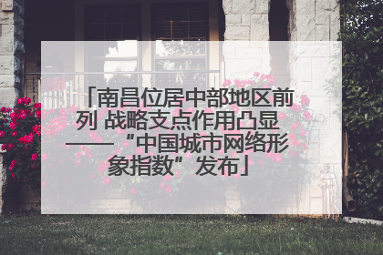 南昌位居中部地区前列 战略支点作用凸显——“中国城市网络形象指数”发布