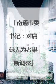 南通市委书记：对庸碌无为者果断调整