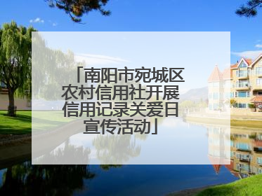 南阳市宛城区农村信用社开展信用记录关爱日宣传活动