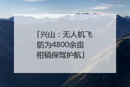 兴山：无人机飞防为4800余亩柑橘保驾护航