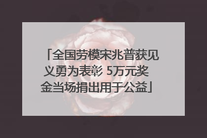 全国劳模宋兆普获见义勇为表彰 5万元奖金当场捐出用于公益