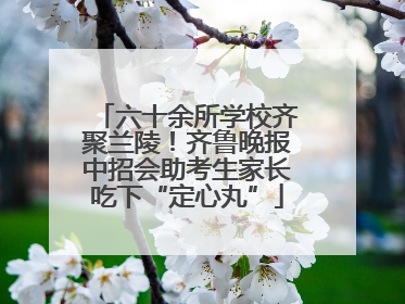 六十余所学校齐聚兰陵！齐鲁晚报中招会助考生家长吃下“定心丸”