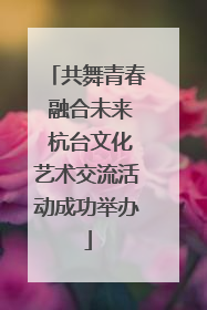 共舞青春 融合未来 杭台文化艺术交流活动成功举办